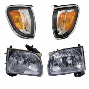 Headlight & Corner Light Lamp Chrome Trim Kit Set of 4 for 01-04 Toyota Tacoma