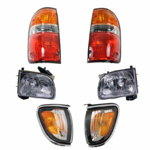 Headlight Parking Marker Tail Light Lamp Set of 6 Compatible with 01-04 Toyota Tacoma
