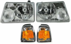 Headlight and Corner Parking Light Lamp Set Kit for 06-11 Ranger Pickup Truck