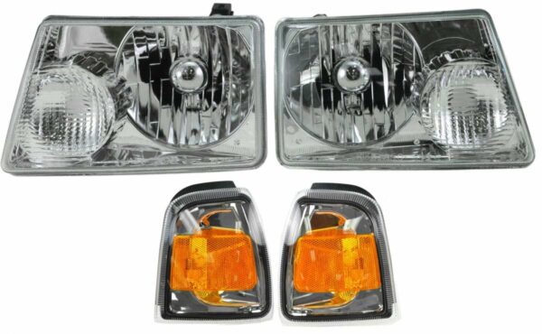 Headlight and Corner Parking Light Lamp Set Kit for 06-11 Ranger Pickup Truck