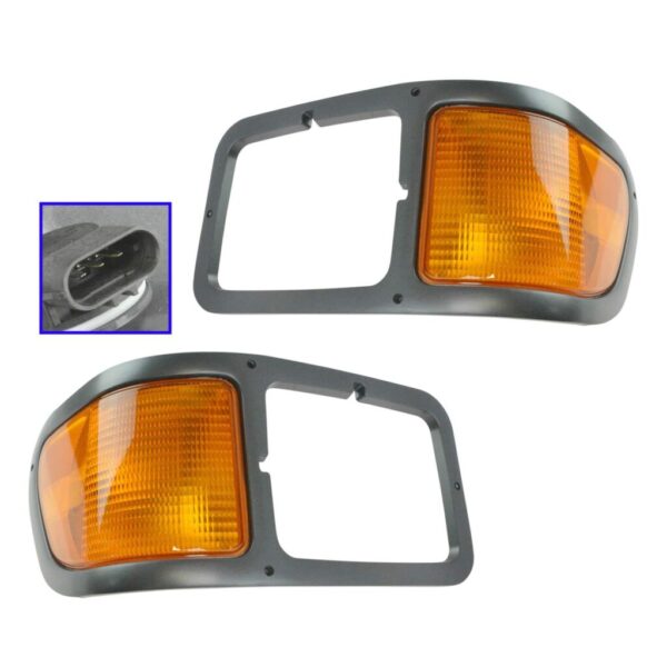 Gray Headlight Bezel & Turn Signal Light Pair Set of 2 for 00-03 F650 F750