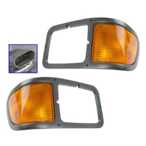 Gray Headlight Bezel & Turn Signal Light Pair Set of 2 for 00-03 F650 F750