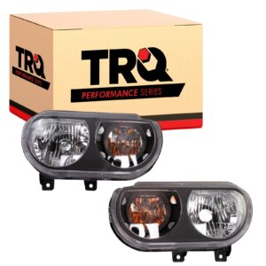 TRQ Performance Headlight Set Compatible with 2008-2014 Dodge Challenger