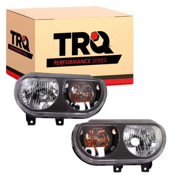 TRQ Performance Headlight Set Compatible with 2008-2014 Dodge Challenger