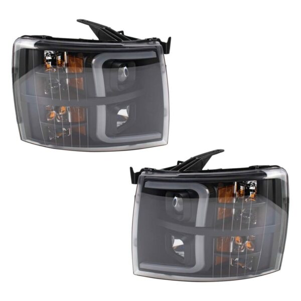 Headlight Set Compatible with 2007-2013 Chevrolet Silverado 1500 2500 HD 3500 HD