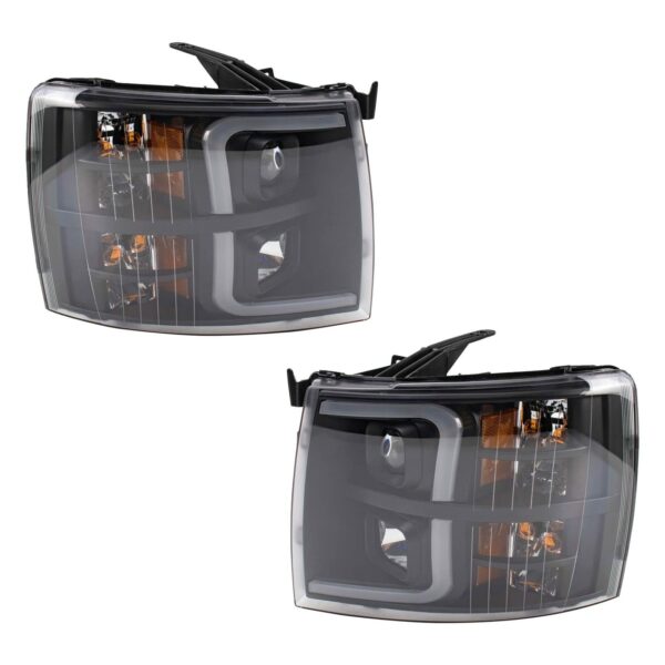 Headlight Set Compatible with 2007-2013 Chevrolet Silverado 1500 2500 HD 3500 HD