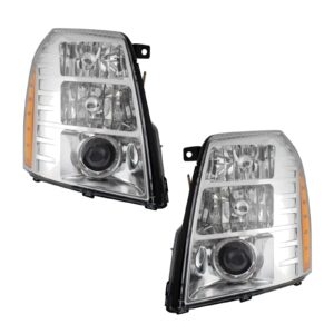HID Headlight Headlamp & Ballast w/ Chrome Bezel LH RH Set Pair for Escalade