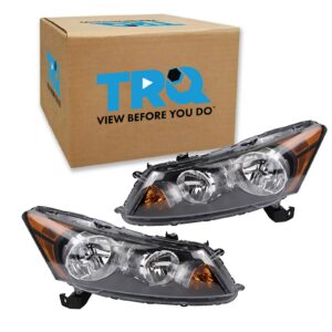 TRQ Headlight Set Fits 2008-2012 Honda Accord