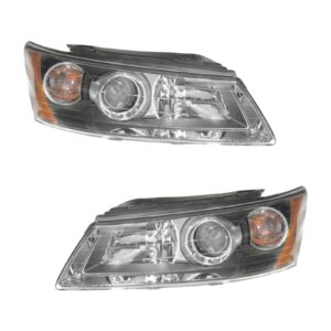 Headlights Headlamps Left & Right Pair Set for 06-08 Hyundai Sonata