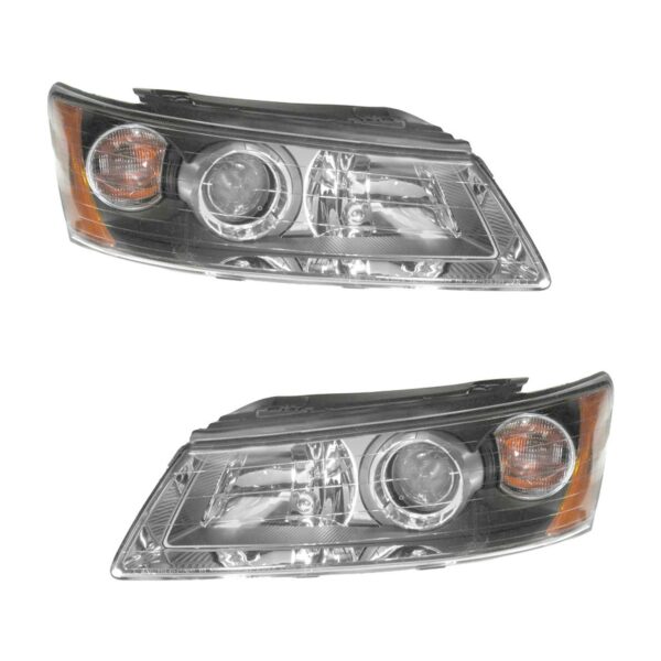 Headlights Headlamps Left & Right Pair Set for 06-08 Hyundai Sonata