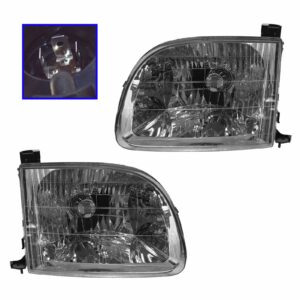 Headlights Headlamps Left & Right Pair Set for 00-04 Toyota Tundra Pickup Truck