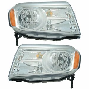 Halogen Headlight Headlamp LH RH Kit Pair Set of 2 for 12-15 Honda Pilot SUV