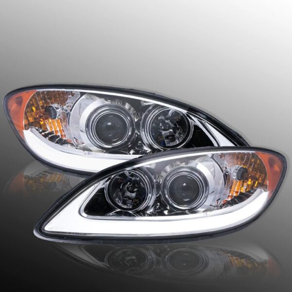 Headlight Lamp Chrome Performance LED LH RH Pair Set Compatible with 2009-2017 International ProStar