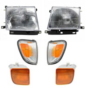 Front 6pc Lighting Kit Headlights Corner & Parking Lights for Toyota Tacoma New