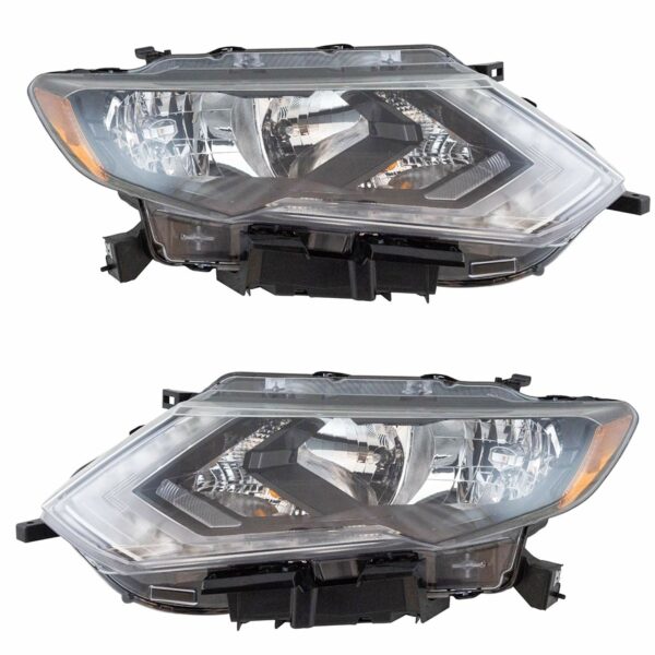 Halogen Headlight Headlamp Assembly LH RH Kit Pair Compatible with Nissan Rogue SUV
