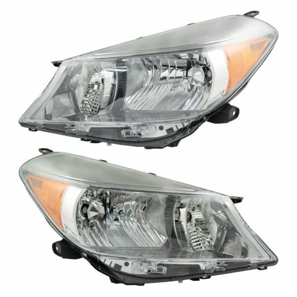 Headlight Headlamp Smoke Trim Left Right PAIR for 12-13 Toyota Yaris Hatchback