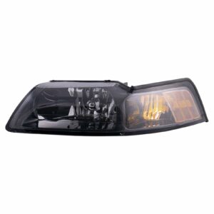 Headlight Smoked Style LH Left Driver Side Compatible with 1999-2004 Ford Mustang