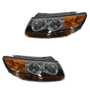 Headlight Headlamp Left Driver & Right Passenger Pair for 07 Hyundai Santa Fe