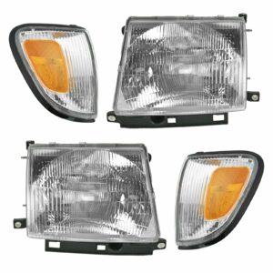 Headlight Corner Light Lamp LH RH Left Right Kit Set of 4 for 98-00 Tacoma 4x4