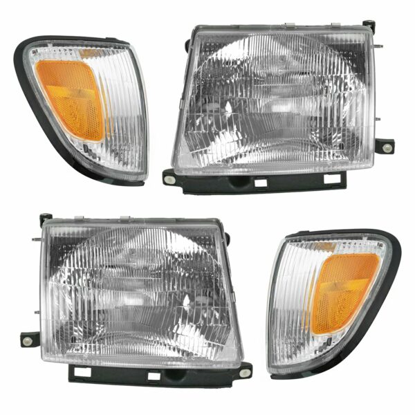 Headlight Corner Light Lamp LH RH Left Right Kit Set of 4 for 98-00 Tacoma 4x4