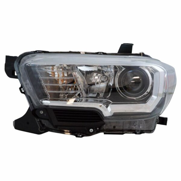 Halogen Headlight Headlamp w/ Black & Chrome Housing LH Compatible with Tacoma Pickup Truck