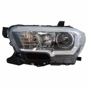 Halogen Headlight Headlamp w/ Black & Chrome Housing LH Compatible with Tacoma Pickup Truck