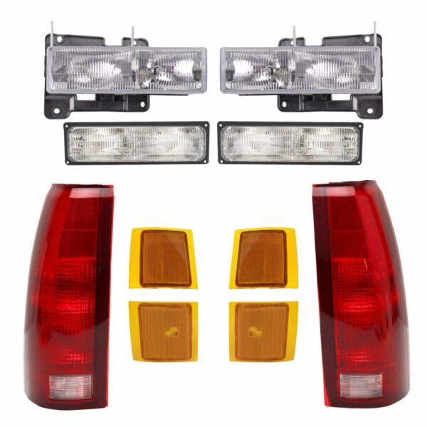 Headlights Parking Corner Lights & Taillights Kit Set of 10 for Chevy C/K Blazer