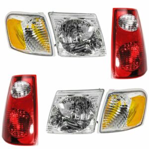 Headlight Parking Marker Tail Light Lamp Set of 6 Compatible with 01-05 Explorer Sport Trac