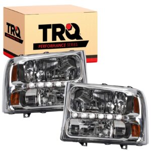TRQ Performance Headlight w/ Corner Light Set LED DRL for 99-04 Ford Super Duty