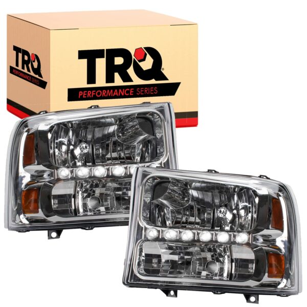 TRQ Performance Headlight w/ Corner Light Set LED DRL for 99-04 Ford Super Duty