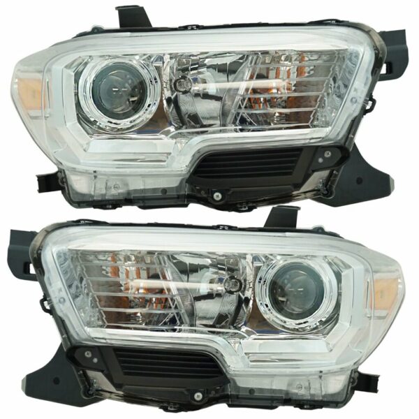 Halogen Headlight Lamp LH RH Set of 2 Pair for Toyota Tacoma Truck Pickup