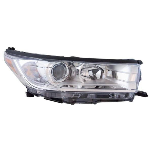 Headlight Halogen RH Right Passenger Side Compatible with 2017-2018 Toyota Highlander without LED Daytime Running Lights