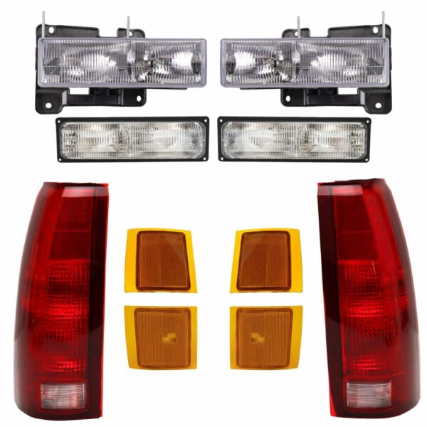 Headlights Parking Corner Lights & Taillights Kit Set of 10 for Chevy C/K Blazer