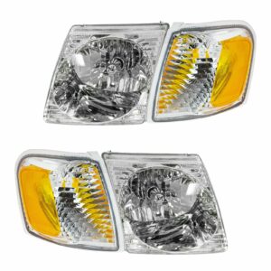 Headlight Headlamp Park Light Lamp Kit Set of 4 for Ford Explorer Sport Trac