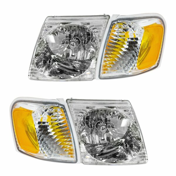 Headlight Headlamp Park Light Lamp Kit Set of 4 for Ford Explorer Sport Trac