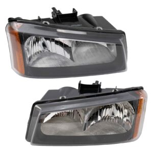Headlight Set Compatible with 2003-2007 Chevrolet Silverado 1500 2500 3500 Avalanche